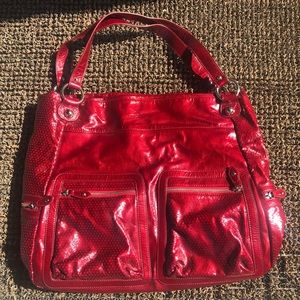 Charles David genuine red patent leather purse